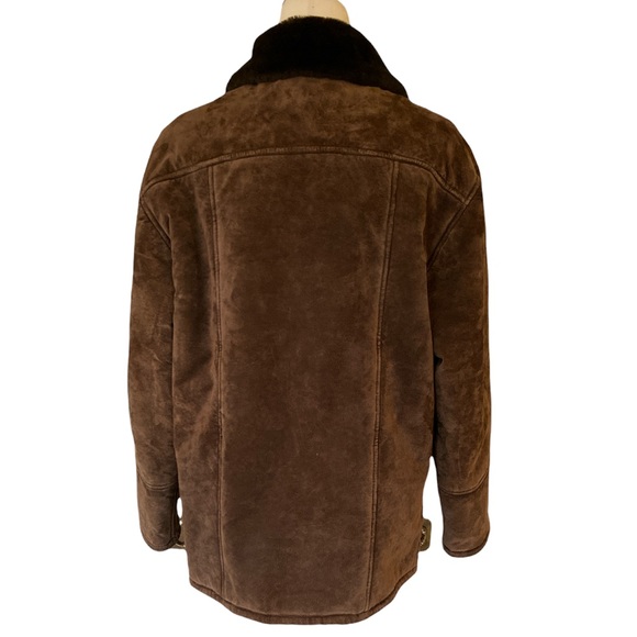 Gallery Vintage Brown Suede Faux Fur Lining Collar Jacket - L - Picture 6 of 14
